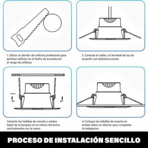 Lampara de Techo Empotrable 7W Lamparas Plafones Led para Techo Luz blanca Brillo Alto Moderno Ahorro de Energia para Dormitorio Sala de Estar Oficina